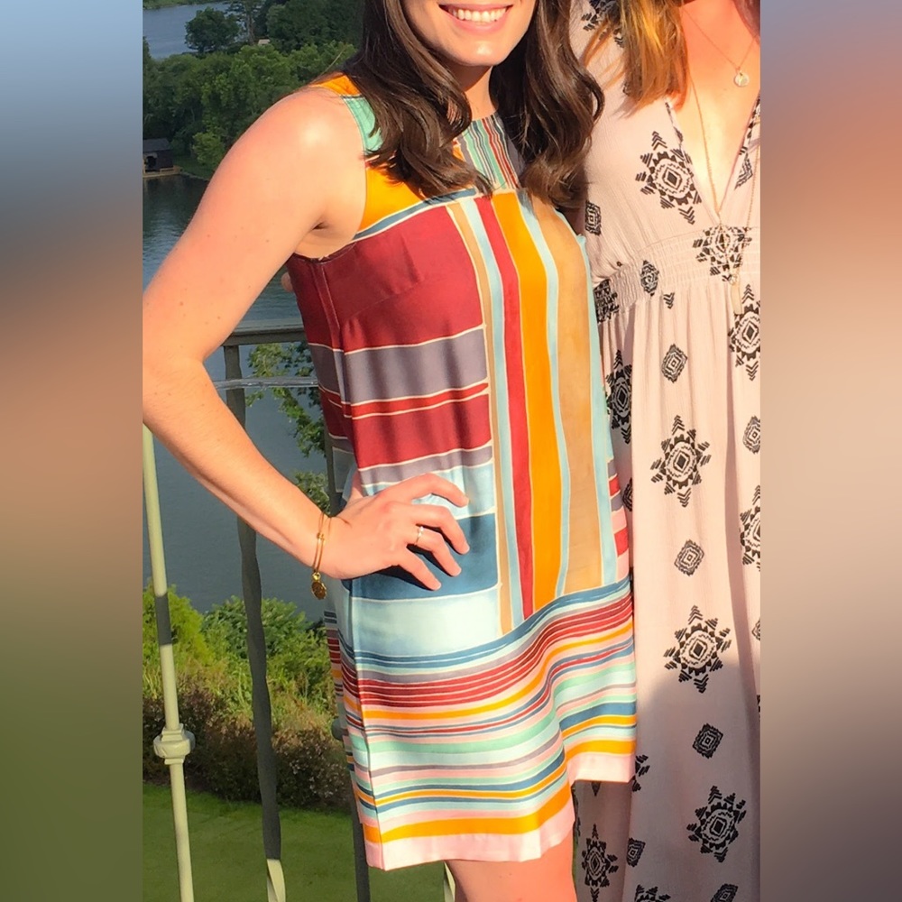 Loft multicolor shift dress. Worn once.